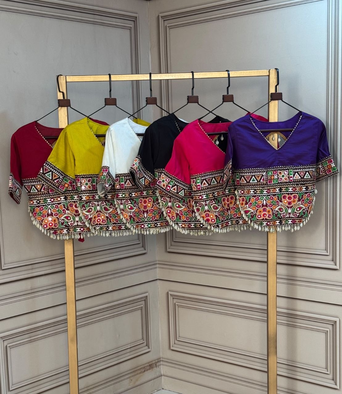 Navratri Embroidered Gamthi Blouse for Garba and Lehenga Choli