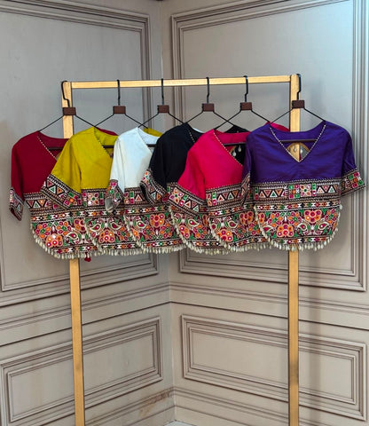 Navratri Embroidered Gamthi Blouse for Garba and Lehenga Choli
