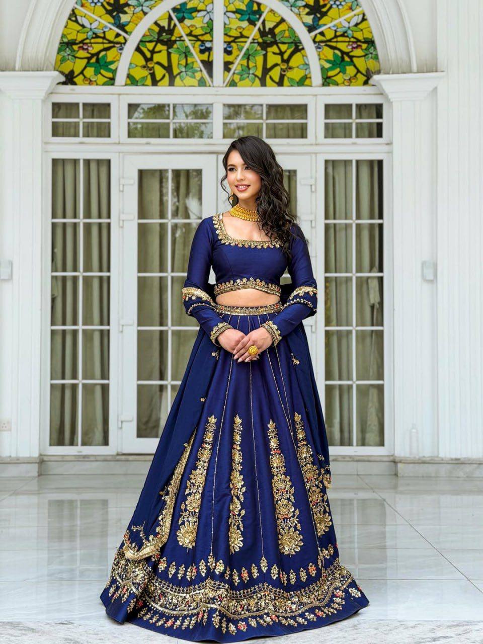 Designer Chinon Silk Lehenga Choli for Women Wedding Party Wear