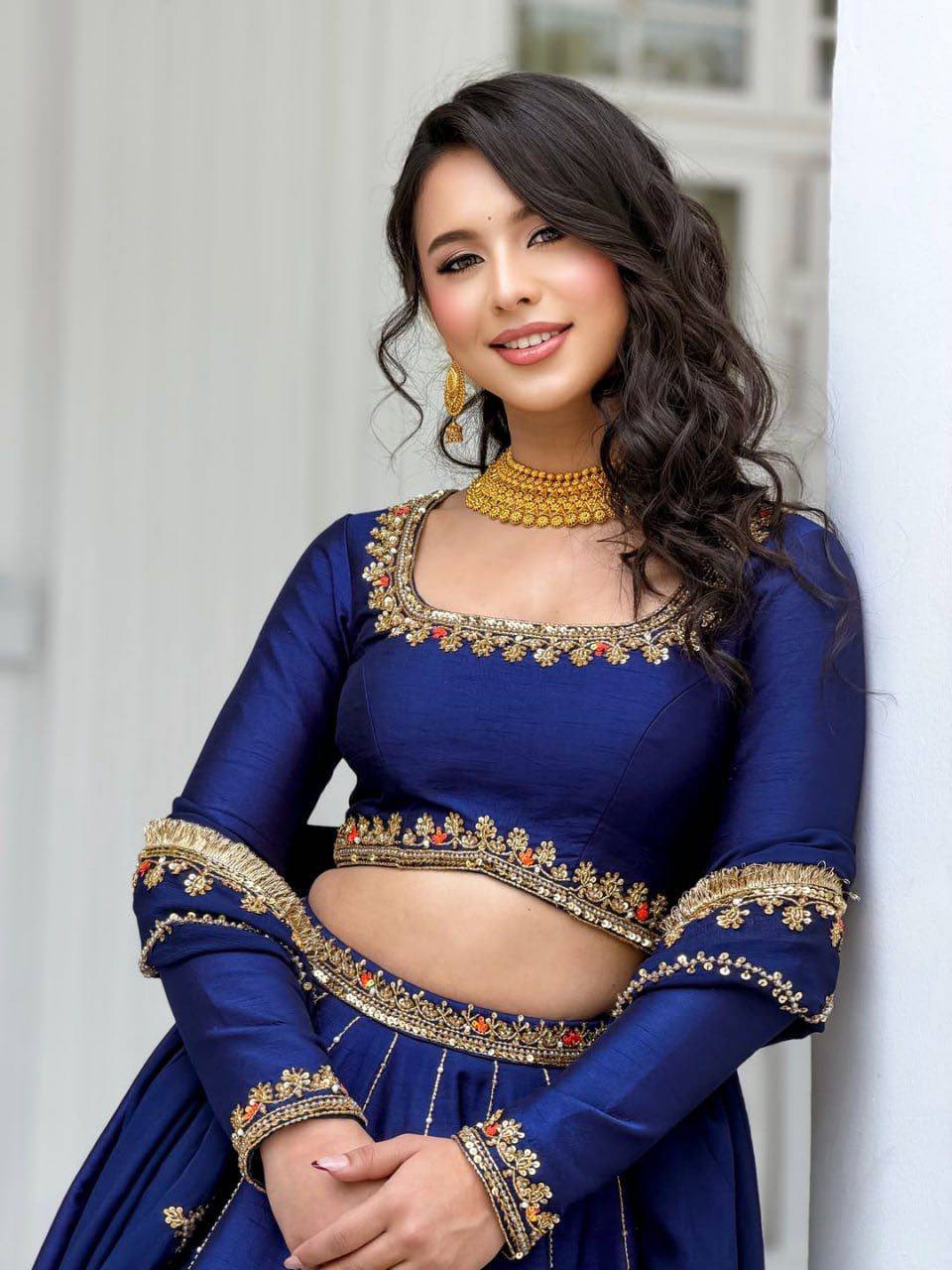 Designer Chinon Silk Lehenga Choli for Women Wedding Party Wear