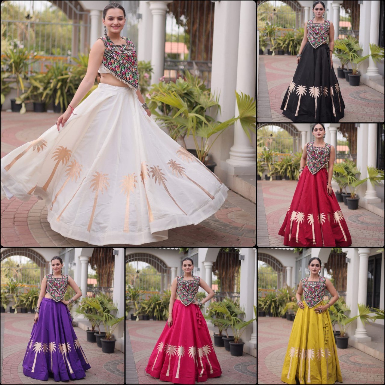Navratri Lehenga Choli with Coconut Gota Work - Garba Ready