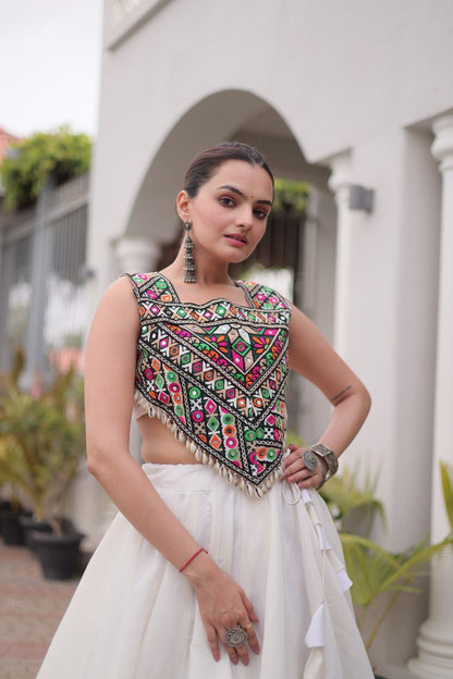Navratri Lehenga Choli with Coconut Gota Work - Garba Ready