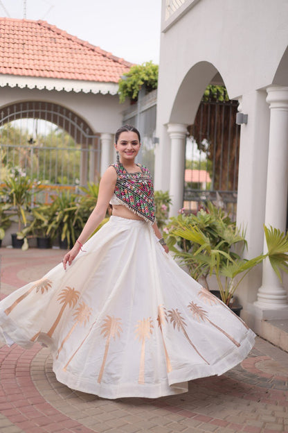 Navratri Lehenga Choli with Coconut Gota Work - Garba Ready