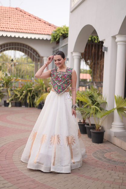 Navratri Lehenga Choli with Coconut Gota Work - Garba Ready