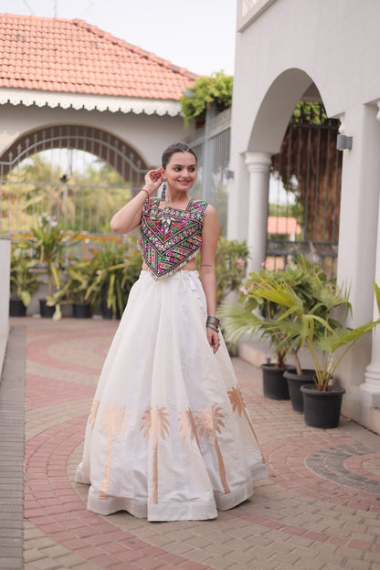Navratri Lehenga Choli with Coconut Gota Work - Garba Ready