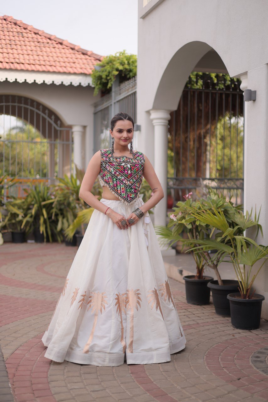Navratri Lehenga Choli with Coconut Gota Work - Garba Ready