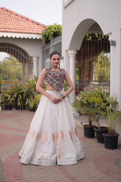 Navratri Lehenga Choli with Coconut Gota Work - Garba Ready