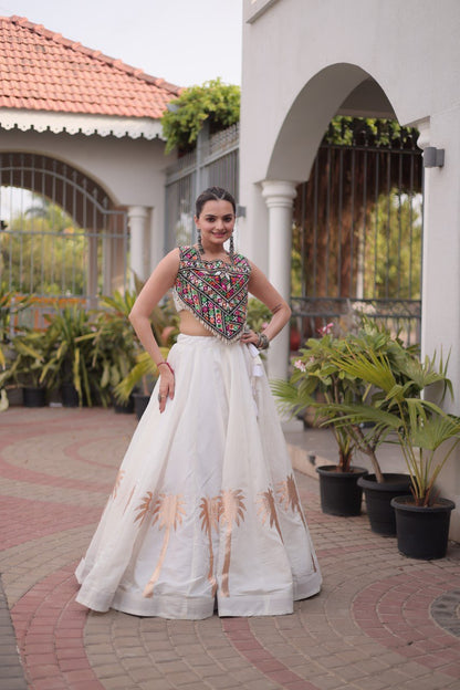 Navratri Lehenga Choli with Coconut Gota Work - Garba Ready