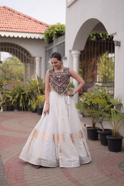 Navratri Lehenga Choli with Coconut Gota Work - Garba Ready
