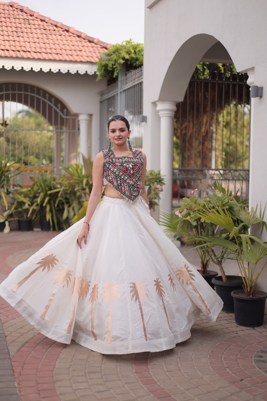 Navratri Lehenga Choli with Coconut Gota Work - Garba Ready