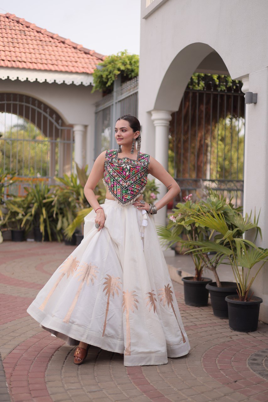 Navratri Lehenga Choli with Coconut Gota Work - Garba Ready