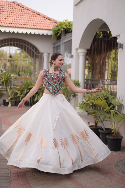 Navratri Lehenga Choli with Coconut Gota Work - Garba Ready