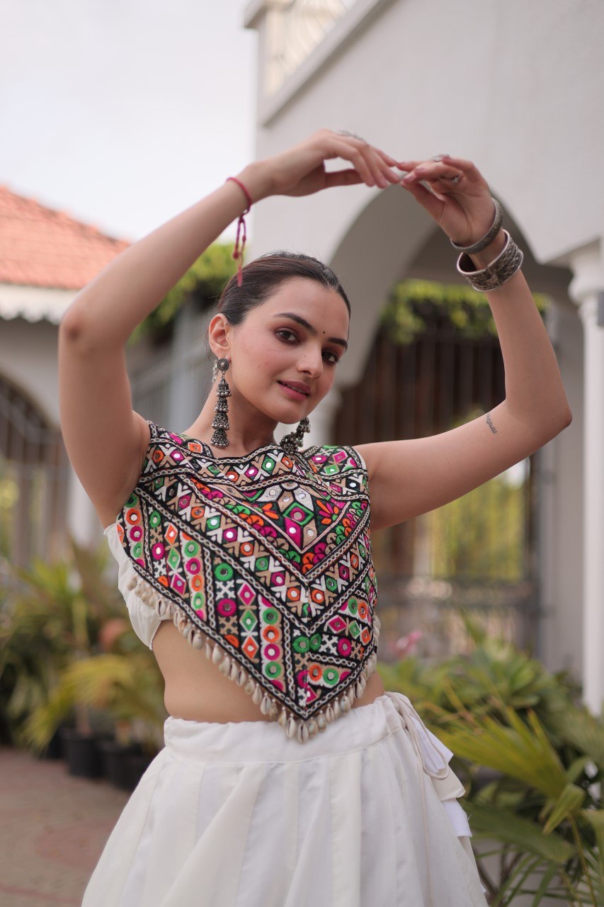 Navratri Lehenga Choli with Coconut Gota Work - Garba Ready