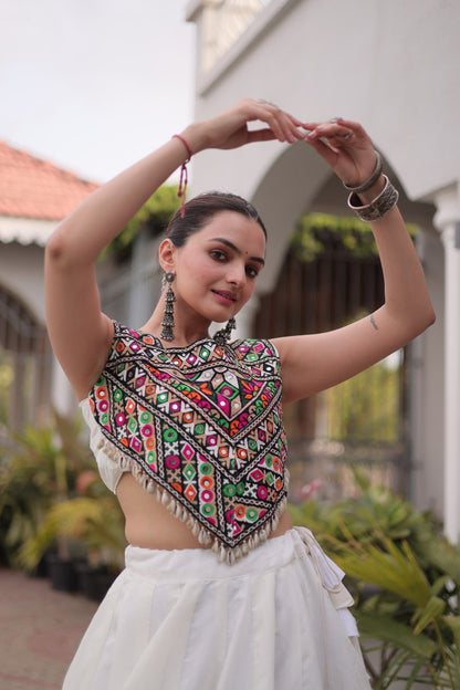 Navratri Lehenga Choli with Coconut Gota Work - Garba Ready