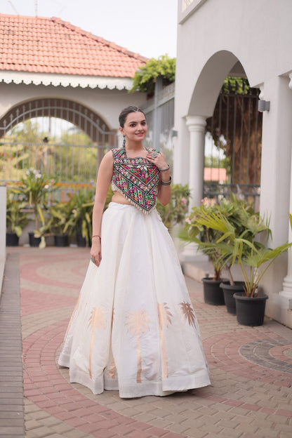 Navratri Lehenga Choli with Coconut Gota Work - Garba Ready