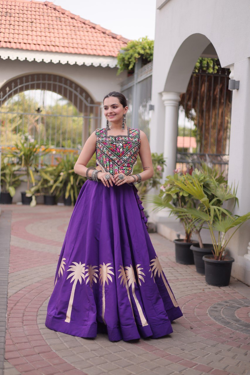 Navratri Lehenga Choli with Coconut Gota Work - Garba Ready