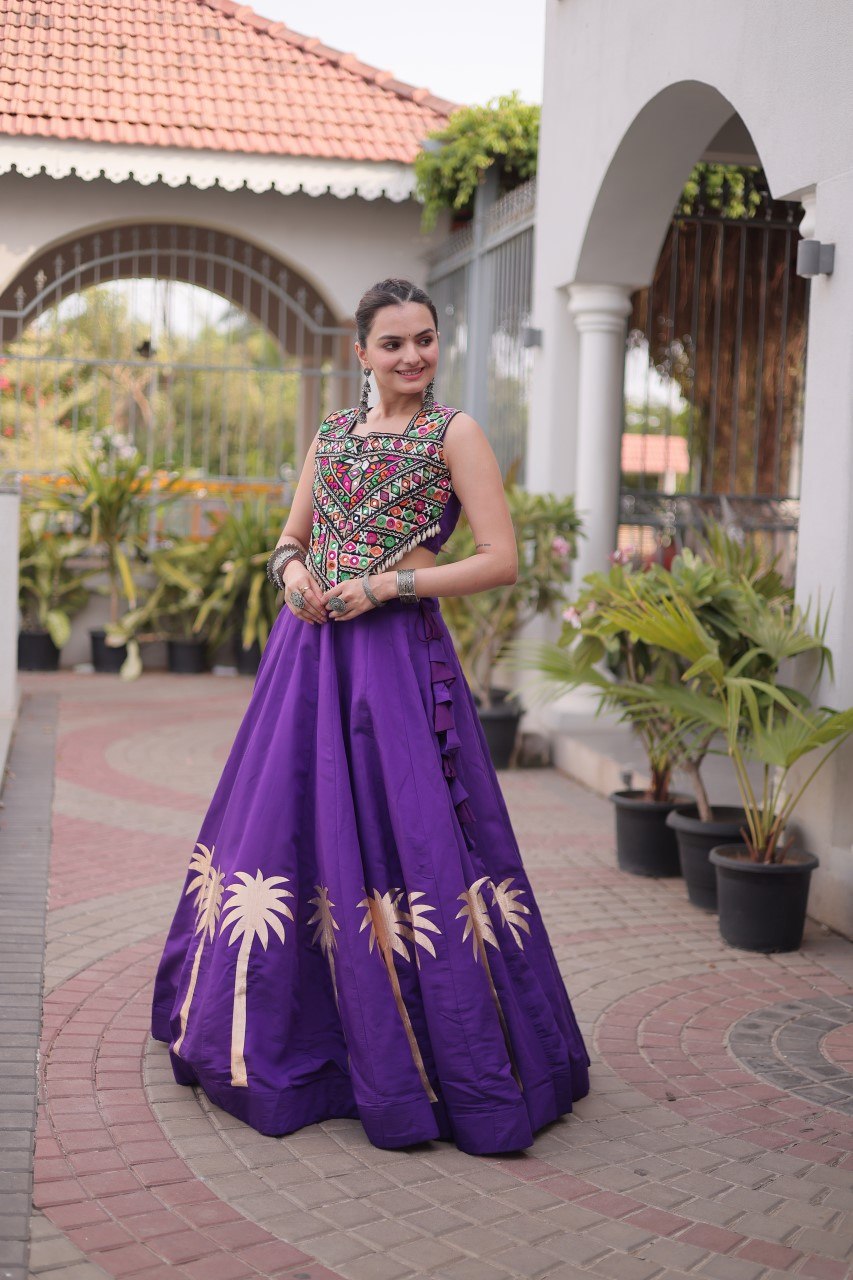 Navratri Lehenga Choli with Coconut Gota Work - Garba Ready