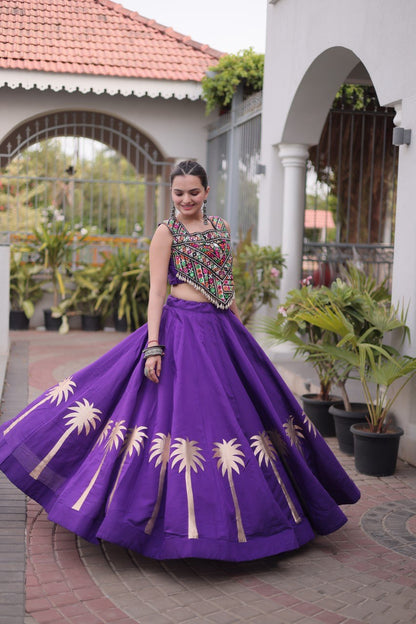 Navratri Lehenga Choli with Coconut Gota Work - Garba Ready