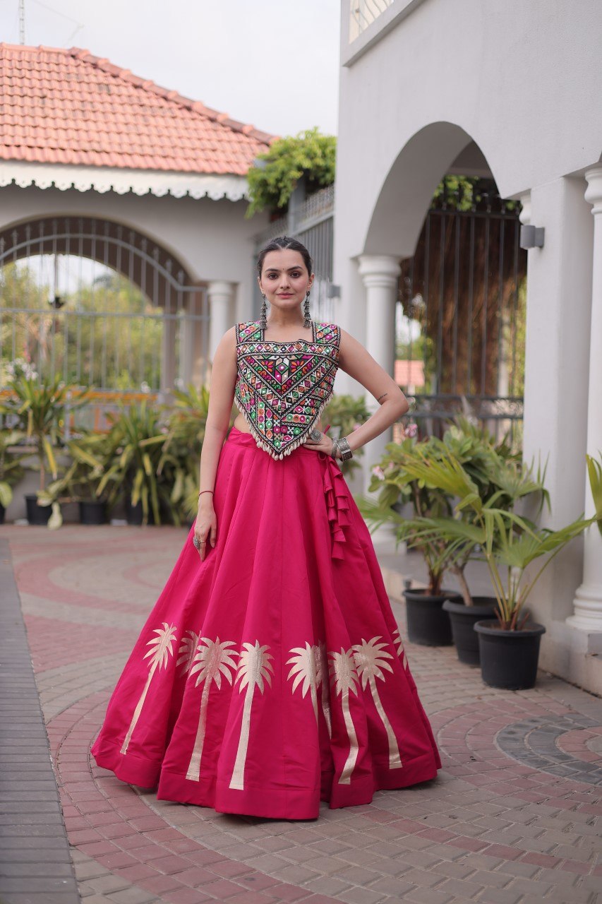 Navratri Lehenga Choli with Coconut Gota Work - Garba Ready