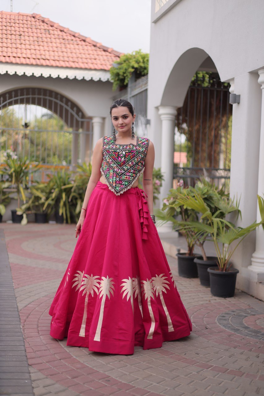 Navratri Lehenga Choli with Coconut Gota Work - Garba Ready
