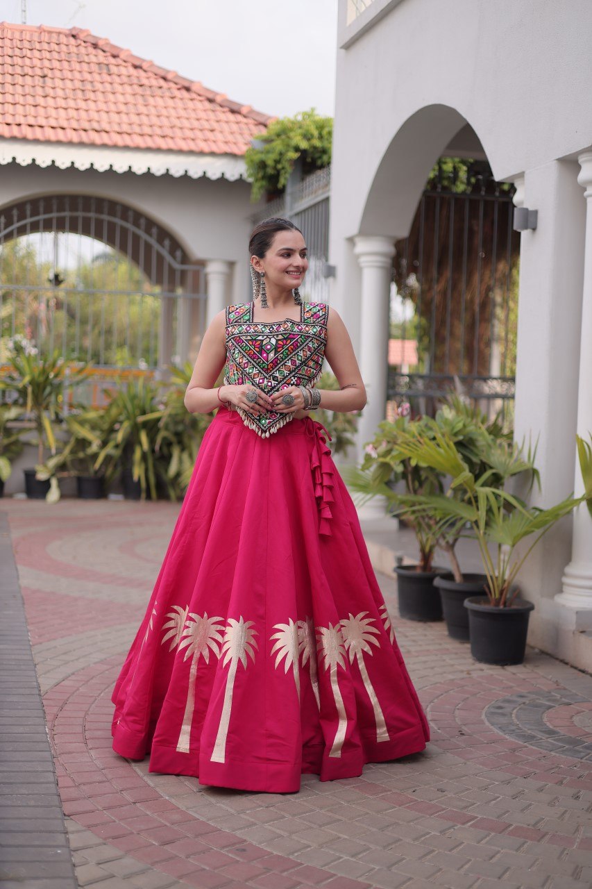Navratri Lehenga Choli with Coconut Gota Work - Garba Ready