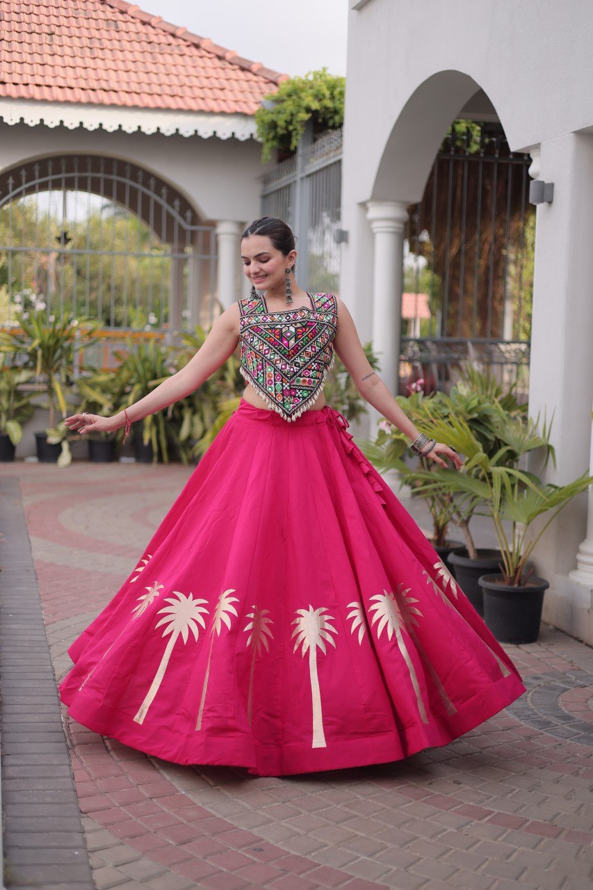 Navratri Lehenga Choli with Coconut Gota Work - Garba Ready