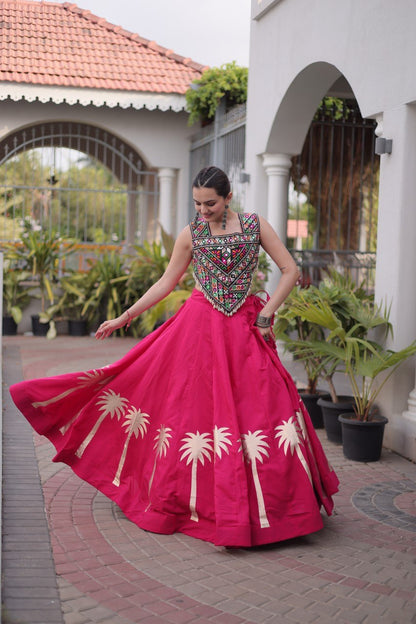 Navratri Lehenga Choli with Coconut Gota Work - Garba Ready