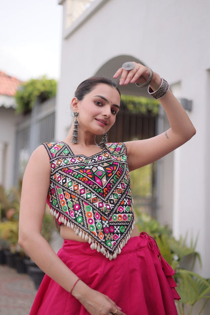 Navratri Lehenga Choli with Coconut Gota Work - Garba Ready