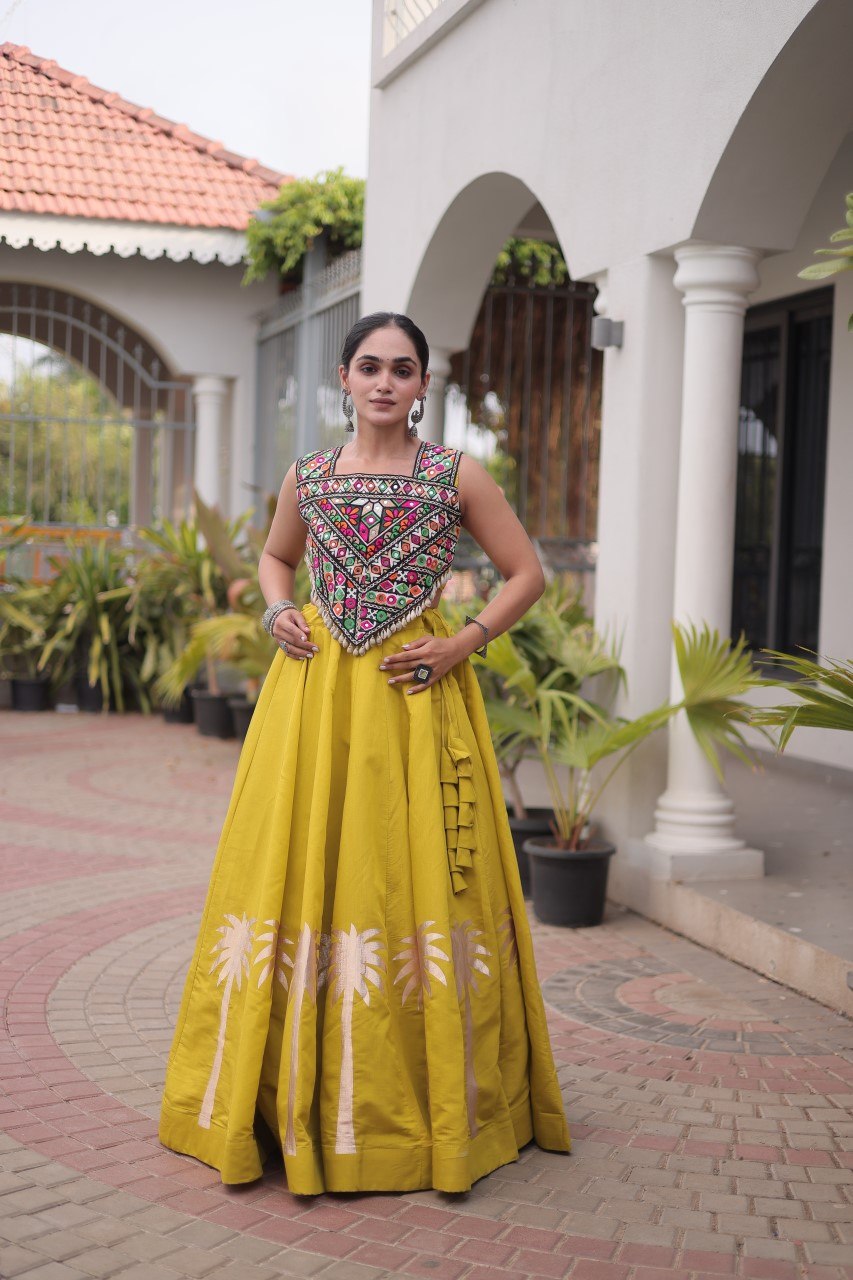 Navratri Lehenga Choli with Coconut Gota Work - Garba Ready