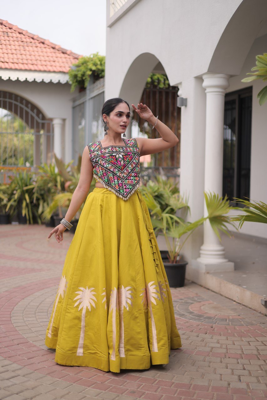 Navratri Lehenga Choli with Coconut Gota Work - Garba Ready