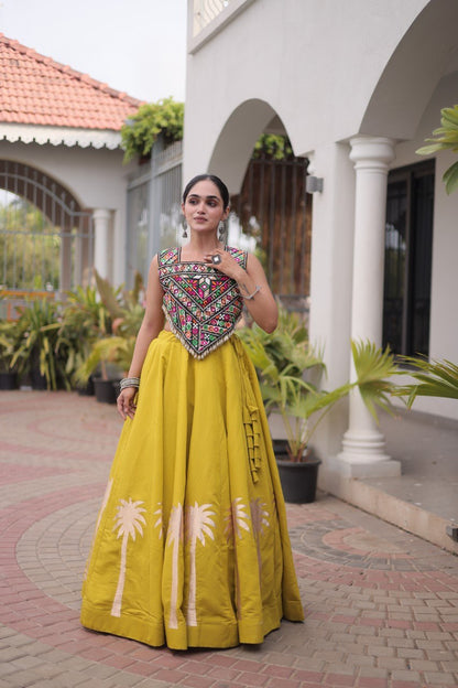 Navratri Lehenga Choli with Coconut Gota Work - Garba Ready