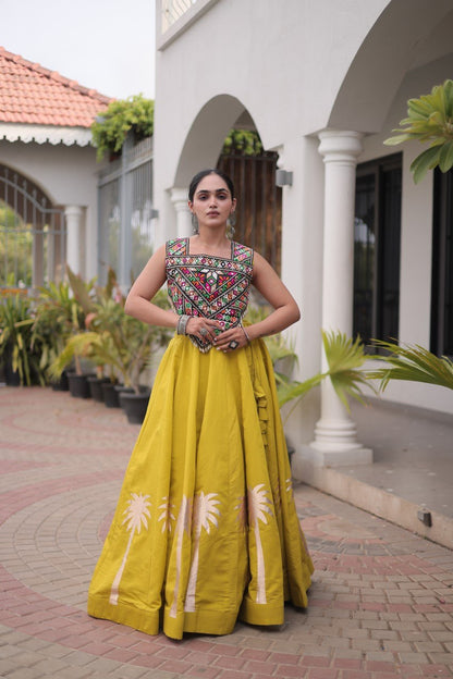 Navratri Lehenga Choli with Coconut Gota Work - Garba Ready