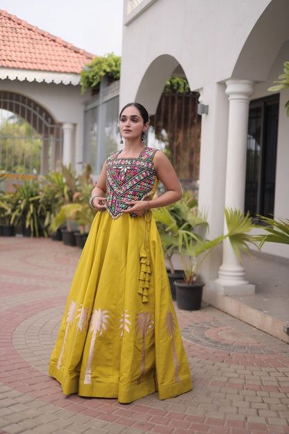 Navratri Lehenga Choli with Coconut Gota Work - Garba Ready