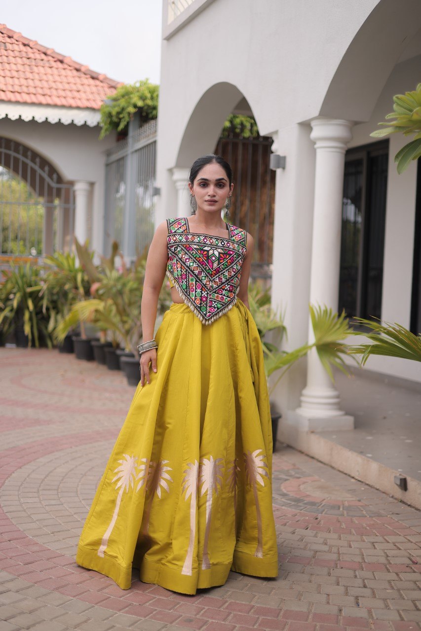 Navratri Lehenga Choli with Coconut Gota Work - Garba Ready