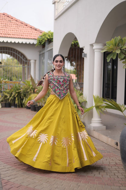 Navratri Lehenga Choli with Coconut Gota Work - Garba Ready