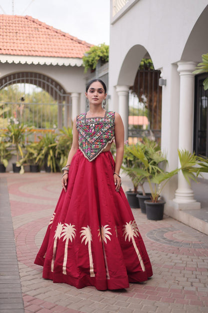Navratri Lehenga Choli with Coconut Gota Work - Garba Ready