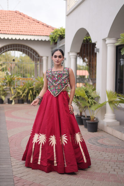 Navratri Lehenga Choli with Coconut Gota Work - Garba Ready