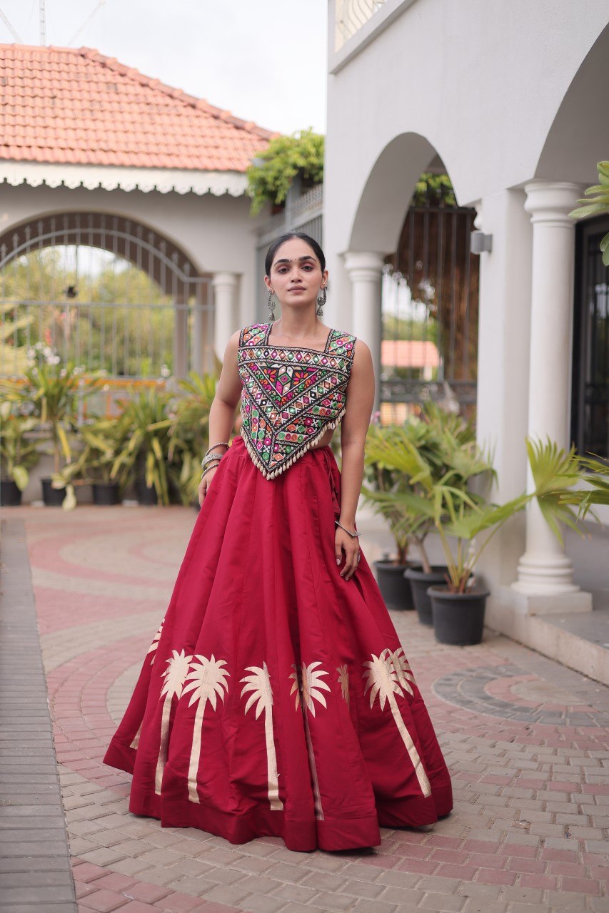 Navratri Lehenga Choli with Coconut Gota Work - Garba Ready