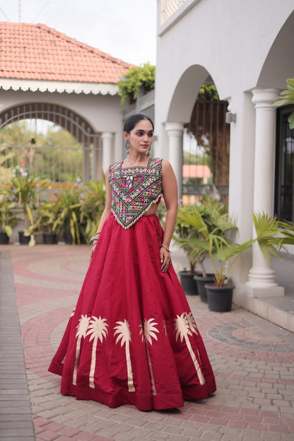 Navratri Lehenga Choli with Coconut Gota Work - Garba Ready