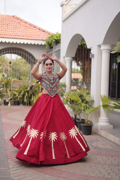 Navratri Lehenga Choli with Coconut Gota Work - Garba Ready