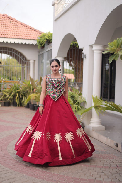 Navratri Lehenga Choli with Coconut Gota Work - Garba Ready