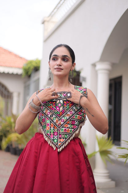 Navratri Lehenga Choli with Coconut Gota Work - Garba Ready