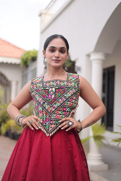 Navratri Lehenga Choli with Coconut Gota Work - Garba Ready