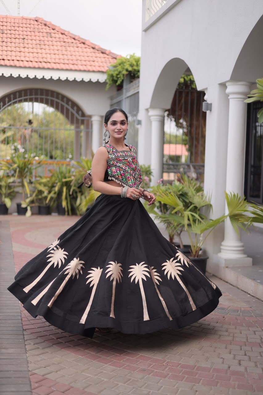 Navratri Lehenga Choli with Coconut Gota Work - Garba Ready