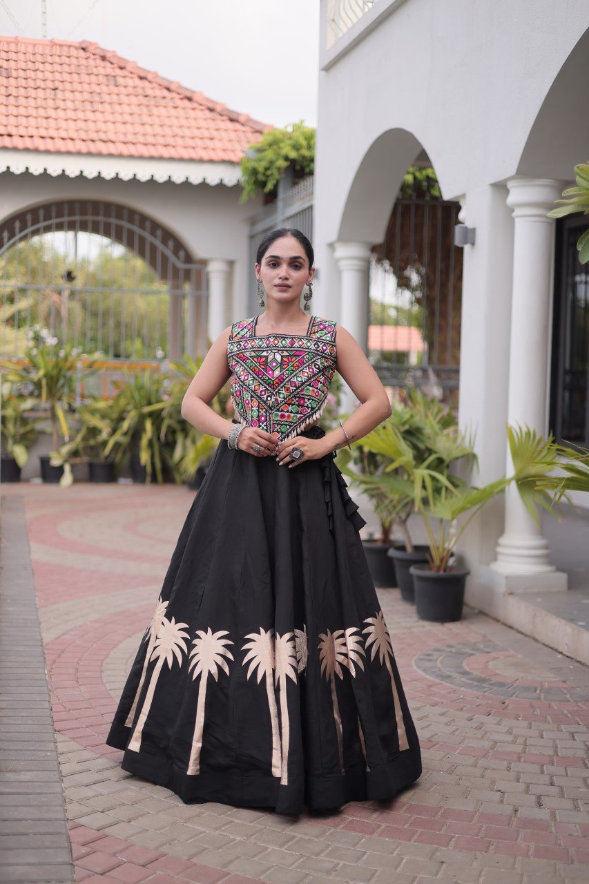 Navratri Lehenga Choli with Coconut Gota Work - Garba Ready