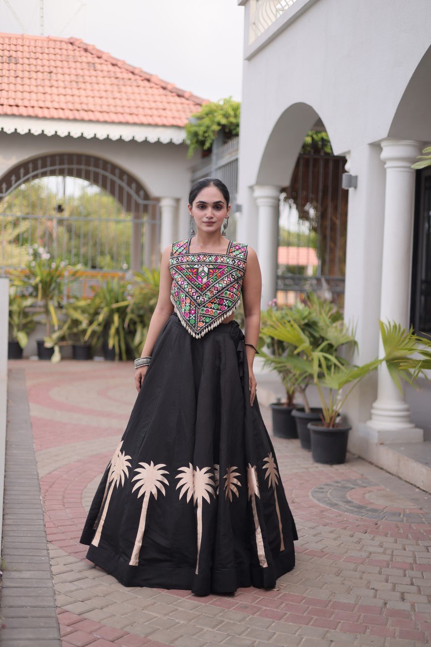 Navratri Lehenga Choli with Coconut Gota Work - Garba Ready