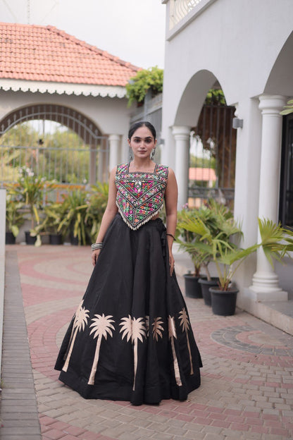 Navratri Lehenga Choli with Coconut Gota Work - Garba Ready
