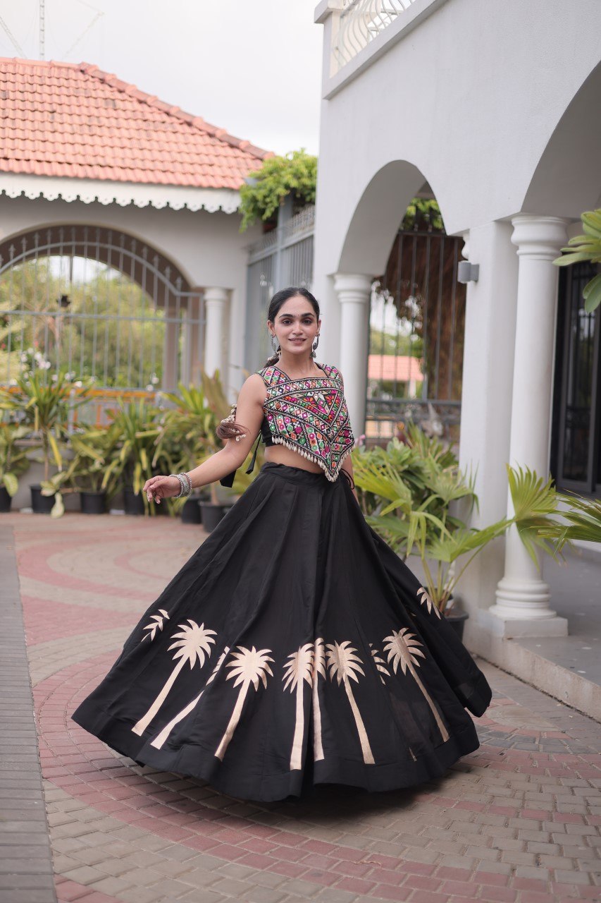 Navratri Lehenga Choli with Coconut Gota Work - Garba Ready