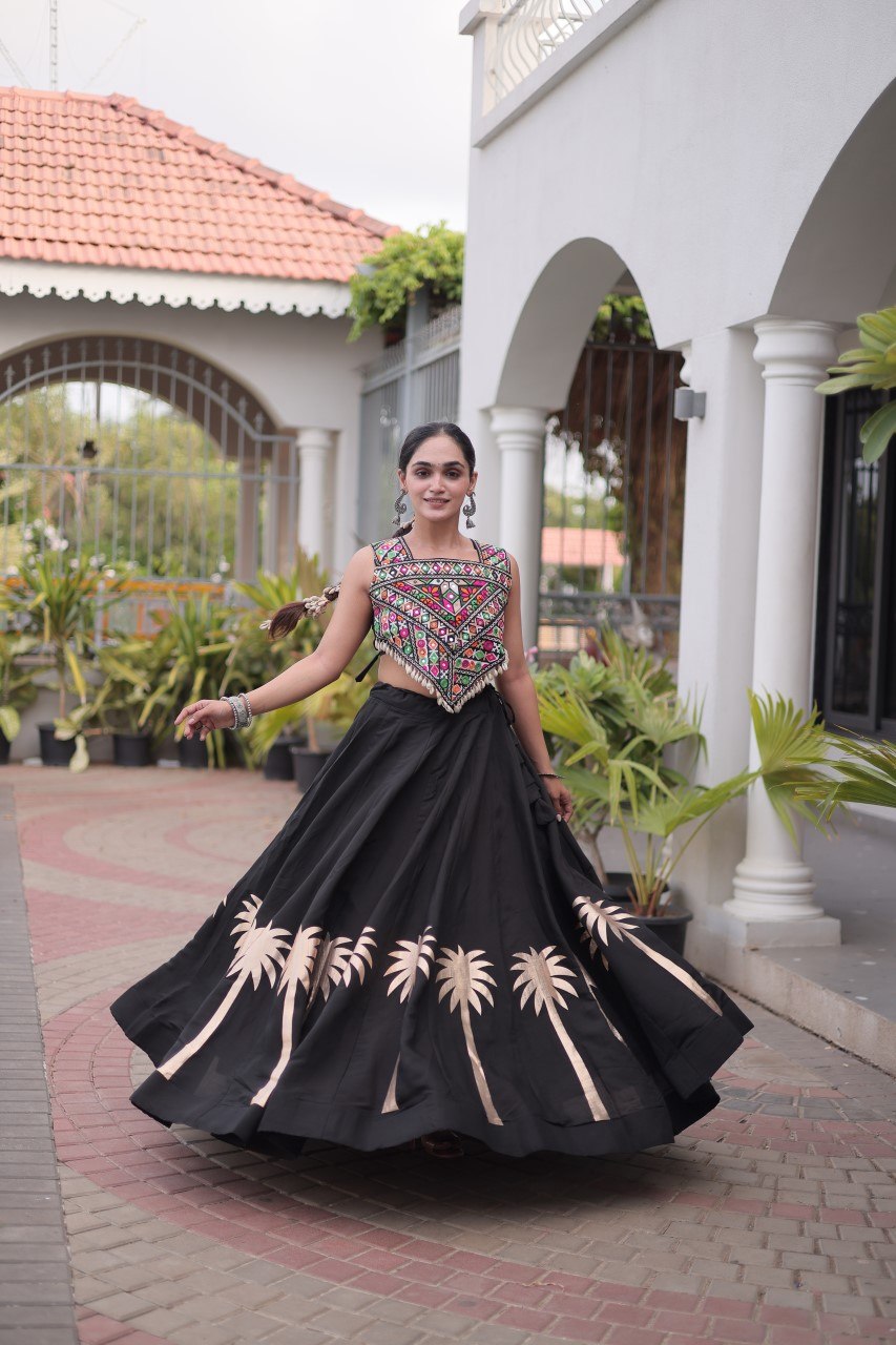 Navratri Lehenga Choli with Coconut Gota Work - Garba Ready