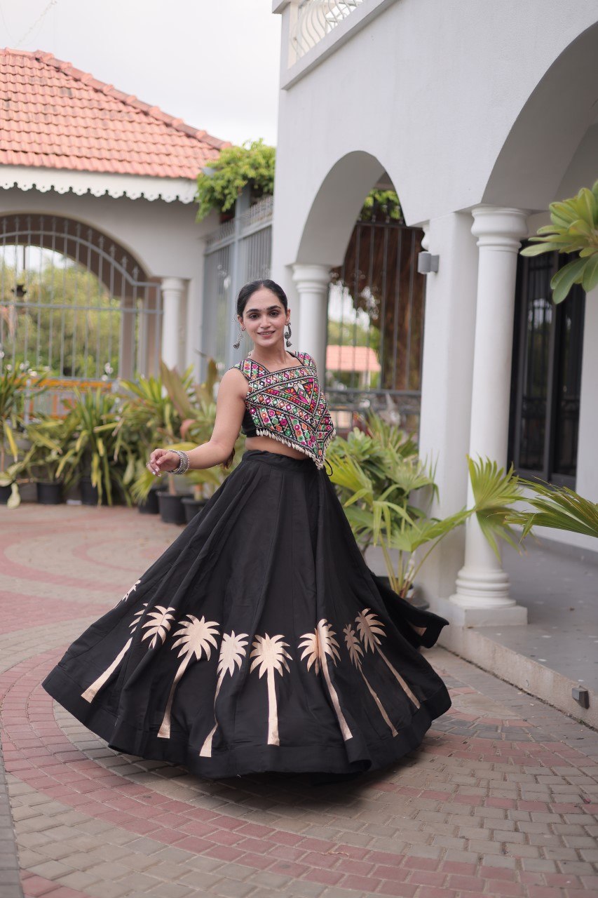 Navratri Lehenga Choli with Coconut Gota Work - Garba Ready